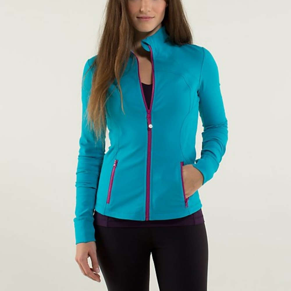 Lululemon Teal Blue Forme Zip Up Jacket - Size 4